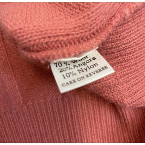 Montrer Italian Wool Angora Dusty Pink Knit Pullover Turtleneck Sweater - Picture 13 of 14